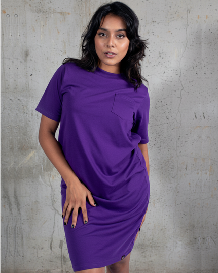 Classic Pocket T Dress - Purple