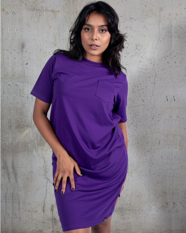 Classic Pocket T Dress - Purple
