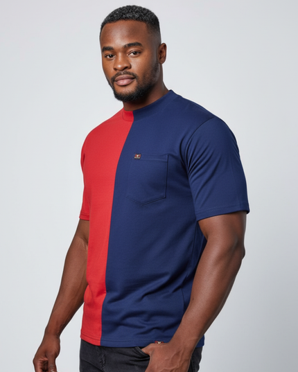 2 Tone Pocket T Short Sleeve - Royal/Red