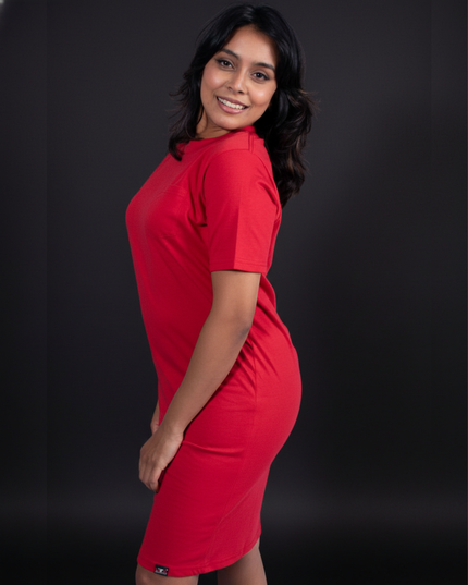 Ladies Pocket T Dress - Sport Red