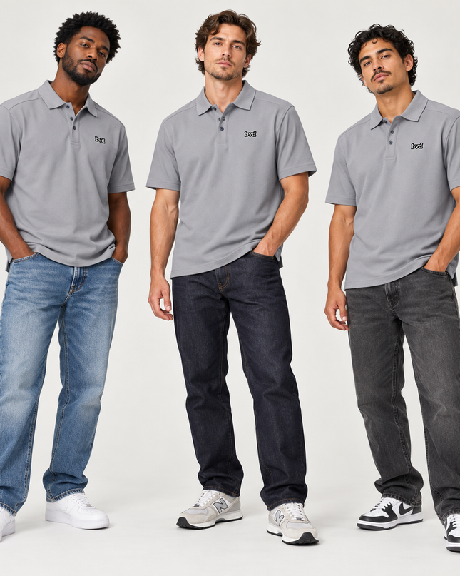 Classic Pique Golfer - Steel Grey