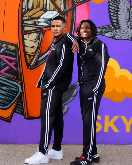 Signature Double Stripe Tracksuit - Black/White